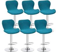 AQIGR Housses de tabourets pivotants de Bar/Cuisine incurvés, 2/4/6PCS Housses de Chaise de Salle à Manger à Dossier Bas, pour Chaise de Salle à Manger Courte, Chaise de tabourets de Bar