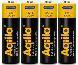 AQIILA Piles Rechargeable AA x4 USB-C