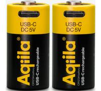 AQIILA Piles Rechargeable CR123A x2 USB-C