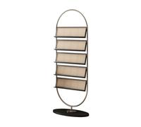 Aqiong Bibliothèque moderne noire - Étagère de rangement multicouche, porte-revues simple, étagère compacte au sol pour petites chambres, bibliothèque élégante pour la maison