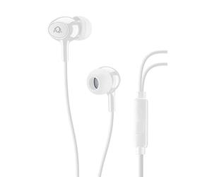 AQL Acoustic | Écouteurs Stéréo Filaires avec Micro et Bouton Réponse Intégré pour Smartphone - Hi FI - Connecteur Jack 3.5mm - Blanc
