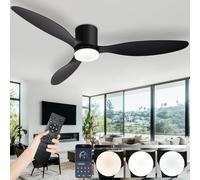 AQLEDY Ventilateur Plafond Silencieux Avec Lumiere, Lustre Ventilateur Design Avec Telecommande, Ventilo Plafond Avec Lampe Intégrée DC Réversible 6 Vitesses Pour Salon Chambre-Black||42in