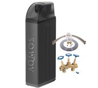 Aqmos R2D2-72 Black Edition Adoucisseur d'eau avec kit de raccordement 1" et bloc de montage 1" | Adoucisseur d'eau pour les foyers jusqu'à 7 personnes | Système de détartrage pour eau douce