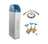 Aqmos R2D2-72 Système d'adoucissement et de détartrage d'eau pour les familles jusqu'à 7 personnes, ensemble de raccordement et bloc de montage 1"