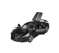 AQMUZE pour Bugatti La Voiture Noire 1:32 Modèle en Alliage Moulé sous Pression Moulage en Métal Son Et Lumière Voiture De Simulation Mobile(Matte Black)