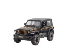 AQMUZE pour Jeep Wrangler Rubicon 1:32 Modèle Tout-Terrain en Alliage Moulé sous Pression en Métal Moulé Son Et Lumière Voiture(Black)