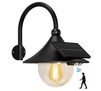 Aqonsie Lampe solaire d'extérieur avec 3 modes d'éclairage et détection de mouvement, montage mural, lampe murale vintage, applique murale étanche pour grange, abri de jardin, poulailler, porche,