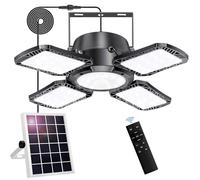 Aqonsie Lampe solaire pour abri de jardin, extérieur et intérieur, 176 LED à énergie solaire avec détecteur de mouvement, lumière de jour disponible, lumières solaires d'intérieur avec 5 modes