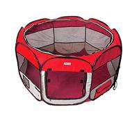 AQPET Boîte pour Animaux Chiens et Chats Chiots clôture Pliable Tissu Imperméable (Rouge, Rouge)