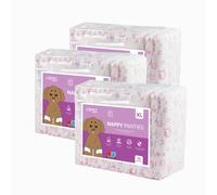 Aqpet Lot de 30 Couches hygiéniques pour Chiens Femelles pour Cycle d'incontinence avec Fermeture adhésive réglable, Anti-Odeur, jetable, Taille Extra Large 600 x 340 mm, Lot de 30