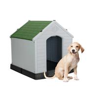 Aqpet Niche pour Chien en Plastique pour extérieur, intérieur, Maison, Jardin, imperméable, avec Sol surélevé, pour Chien, Taille Moyenne, 87 x 78 x 81 H, Vert
