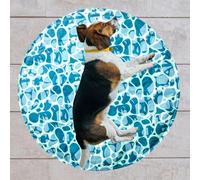 AQPET Tapis de Refroidissement rafraîchissant pour Chien Forme Ronde, Gel Non Toxique, système de Refroidissement Automatique, Motif mer, diamètre 60 cm