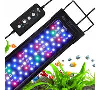 AQQA Eclairage LED Aquarium 30W Spectre Complet 24/7 Modes Lumière Aquarium Lumière Aquarium Minuterie Réglable Luminosité Lampe Aquarium Plantes Aquarium avec Support Extensible pour 80-100cm
