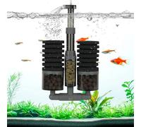 AQQA Filtre éponge pour aquarium - Double éponge - Sortie réglable à 360° - Filtration multi-niveaux - Filtre éponge silencieux pour filtration biologique et mécanique