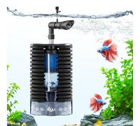 AQQA Filtre USB pour aquarium, 4 W silencieux, alimentation électrique, triple filtration avec support bio et lit fluidisé, pompe de filtre interne submersible réglable, pour aquarium jusqu'à 250 l