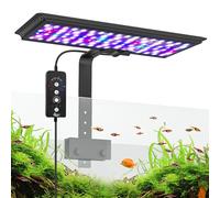 AQQA LED Aquarium Light, 24/7 Mode Clip on Fish Tank Light, DIY Mode Full Spectrum Aquarium Plant Light, Adjustable Timer/Brightness with Memory Function IP68 Waterproof (18W for 18-24 Inch Fish Tank)