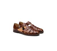 AQQWWER Sandales Hommes Men Summer Sandals Outdoor Soft Leather Leisure Beach Shoes Comfortable Non-Slip Classic All-match MenShoes (Color : Coffee, Size : 45 EU)
