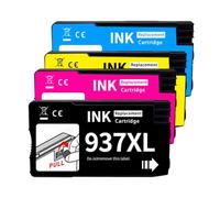 AQree 937XL 937e (avec puce) cartouches d'encre compatibles avec Pro 9135e 9125e 9720e 9132e 9122e 9730e 9120e 9117b 9120b 9130b 9110b (lot de 4)
