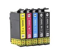 AQree Lot de 5 cartouches d'encre T604XL compatibles avec les imprimantes XP-2200 XP-2205 XP-3200 XP-3205 XP-4200 XP-4205 WF-2910DWF WF-2930DWF WF-2935DWF WF-2950DWF