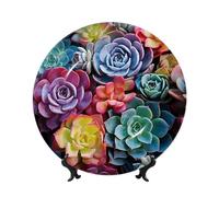 AQRJKHD Assiette décorative en porcelaine anglaise de 15,2 cm - Assiettes colorées en céramique avec présentoir - Ornements en céramique - Assiette en porcelaine pour la maison, le bureau, la