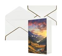 AQRJKHD Carte de remerciement avec enveloppes - Paysage de coucher de soleil de montagne - Carte d'anniversaire pour homme et femme - Cartes de vœux vierges pour toutes les occasions - Pour mariage