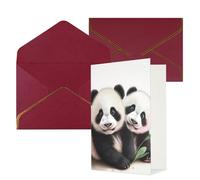 AQRJKHD Carte de remerciement Baby Pandas avec enveloppes, carte d'anniversaire pour femme et homme, cartes vierges pour toutes les occasions pour mariage, fête prénatale