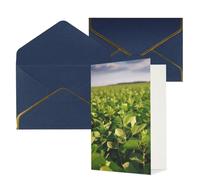 AQRJKHD Carte de remerciement champ de soja avec enveloppes, carte de vœux d'anniversaire pour femmes et hommes, cartes vierges pour toutes les occasions pour mariage, fête prénatale