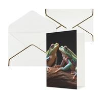 AQRJKHD Carte de remerciement deux grenouilles avec enveloppes, carte d'anniversaire pour femme et homme, cartes vierges pour toutes les occasions pour mariage, fête prénatale