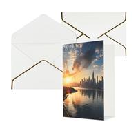AQRJKHD Carte de remerciement « New York in the sunset » avec enveloppes - Carte d'anniversaire pour homme et femme - Cartes vierges pour toutes les occasions - Pour mariage, fête prénatale