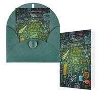 AQRJKHD Carte de remerciement pour questions mathématiques avec enveloppes, carte de vœux d'anniversaire pour femmes et hommes, cartes vierges pour toutes les occasions pour mariage, fête prénatale