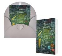 AQRJKHD Carte de remerciement pour questions mathématiques avec enveloppes, carte de vœux d'anniversaire pour femmes et hommes, cartes vierges pour toutes les occasions pour mariage, fête prénatale