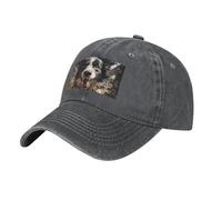 AQRJKHD Chapeau de camionneur de pasteur Border Collie pour homme et femme réglable Newsboy Casquette de baseball en coton Chapeau de golf papa, Deep / Chiné, Taille unique