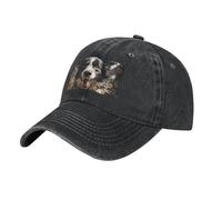 AQRJKHD Chapeau de camionneur de pasteur Border Collie pour homme et femme réglable Newsboy Casquette de baseball en coton Chapeau de golf papa