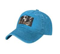 AQRJKHD Chapeau de camionneur de pasteur Border Collie pour homme et femme réglable Newsboy Casquette de baseball en coton Chapeau de golf papa, bleu, Taille unique