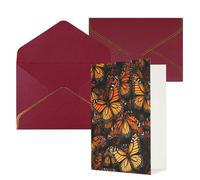 AQRJKHD Heaps of Orange Monarch Butterflies Carte de remerciement avec enveloppes, carte d'anniversaire pour femme et homme, cartes vierges pour toutes les occasions pour mariage, fête prénatale