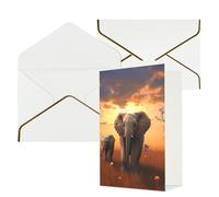AQRJKHD Jolie carte de remerciement en forme d'éléphant sauvage avec enveloppes, carte de vœux d'anniversaire pour femmes et hommes, cartes vierges pour toutes les occasions pour mariage, fête