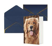 AQRJKHD Jolie carte de remerciement Golden retriever avec enveloppes, carte de vœux d'anniversaire pour femme et homme, cartes vierges pour toutes les occasions pour mariage, fête prénatale