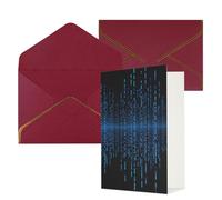 AQRJKHD The Blue Binary Matrix Carte de remerciement avec enveloppes, carte d'anniversaire pour homme et femme, cartes vierges pour toutes les occasions pour mariage, fête prénatale