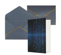 AQRJKHD The Blue Binary Matrix Carte de remerciement avec enveloppes, carte d'anniversaire pour homme et femme, cartes vierges pour toutes les occasions pour mariage, fête prénatale