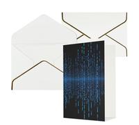 AQRJKHD The Blue Binary Matrix Carte de remerciement avec enveloppes, carte d'anniversaire pour homme et femme, cartes vierges pour toutes les occasions pour mariage, fête prénatale