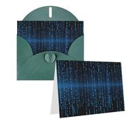 AQRJKHD The Blue Binary Matrix Carte de remerciement avec enveloppes, carte d'anniversaire pour homme et femme, cartes vierges pour toutes les occasions pour mariage, fête prénatale