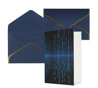 AQRJKHD The Blue Binary Matrix Carte de remerciement avec enveloppes, carte d'anniversaire pour homme et femme, cartes vierges pour toutes les occasions pour mariage, fête prénatale