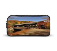 AQRJLPM Albany Trousse à crayons avec motif pont couvert, grande capacité, simple et esthétique, fermeture éclair