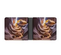 AQRJLPM Antelope Canyon Portefeuille en cuir avec pince à billets Portefeuille fin pour cartes de crédit Cadeau pour homme