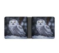 AQRJLPM Arctic Owl Portefeuille en cuir avec pince à billets Portefeuille fin pour cartes de crédit Cadeau pour homme