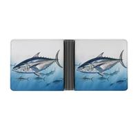 AQRJLPM Bluefin Tuna Thunnus Portefeuille avec pince à billets en cuir à deux volets, porte-cartes de crédit, cadeau pour homme