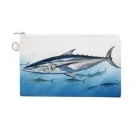 AQRJLPM Bluefin Tuna Thunnus Portefeuille fin et léger en toile durable avec fermeture éclair pour homme et femme