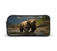 AQRJLPM Brown Bear Trousse à crayons de grande capacité avec fermeture éclair