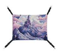 AQRJLPM Clouds Over The Castle Hamac pour animal domestique avec sangles réglables et crochets en métal à suspendre, hamac de couchage doux et respirant pour chats, chiots, lapins, petits animaux