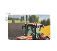 AQRJLPM Company Portefeuille en toile fin et léger avec fermeture éclair pour homme et femme Motif tracteurs agricoles